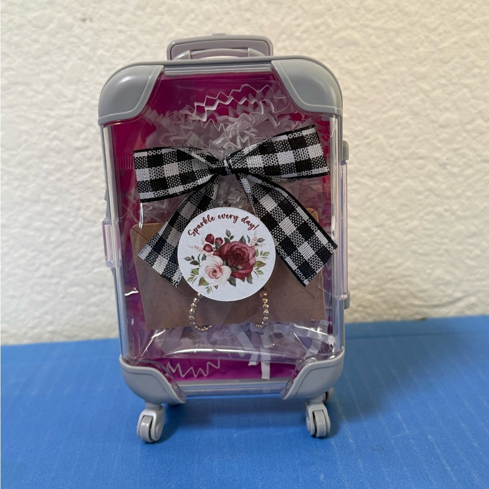 Sparkle Every Day Mini Suitcase Gift Box with Mini Hoop Earrings